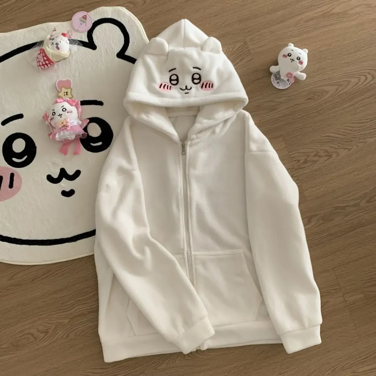 Y2k Cute Kawaii Ears Hoodies Women Casual Streetwear Sweatshirt Harajuku Goth Grunge Oversized Hoodie Tops Women Clothing