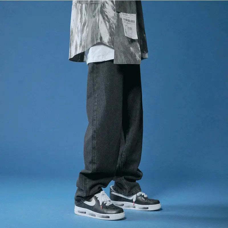 Jean Baggy Noir coupe ample streetwear pour homme