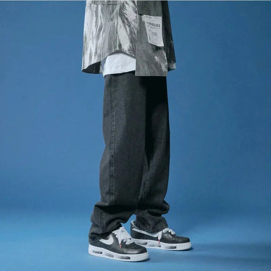 Jean Baggy Noir coupe ample streetwear pour homme