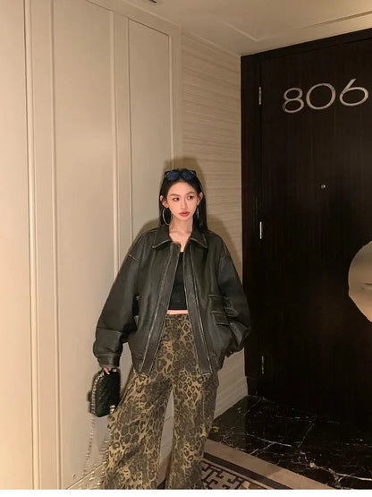 Veste Cuir Vintage Oversize Drips-Way