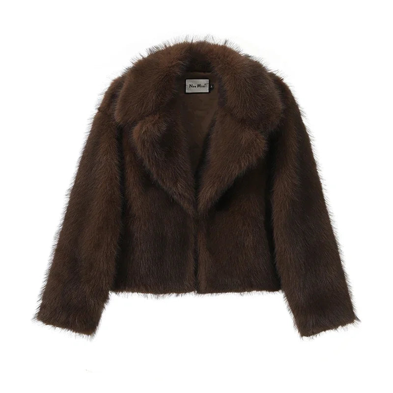 Oversized Faux Fur Coat – Manteau Dégradé Neo Mint Ultra Doux