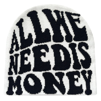 Knitted Beanie tricoté à motif et lettres brodées, chaud et confortable, style streetwear unisexe pour l’hiver et les activités outdoor.