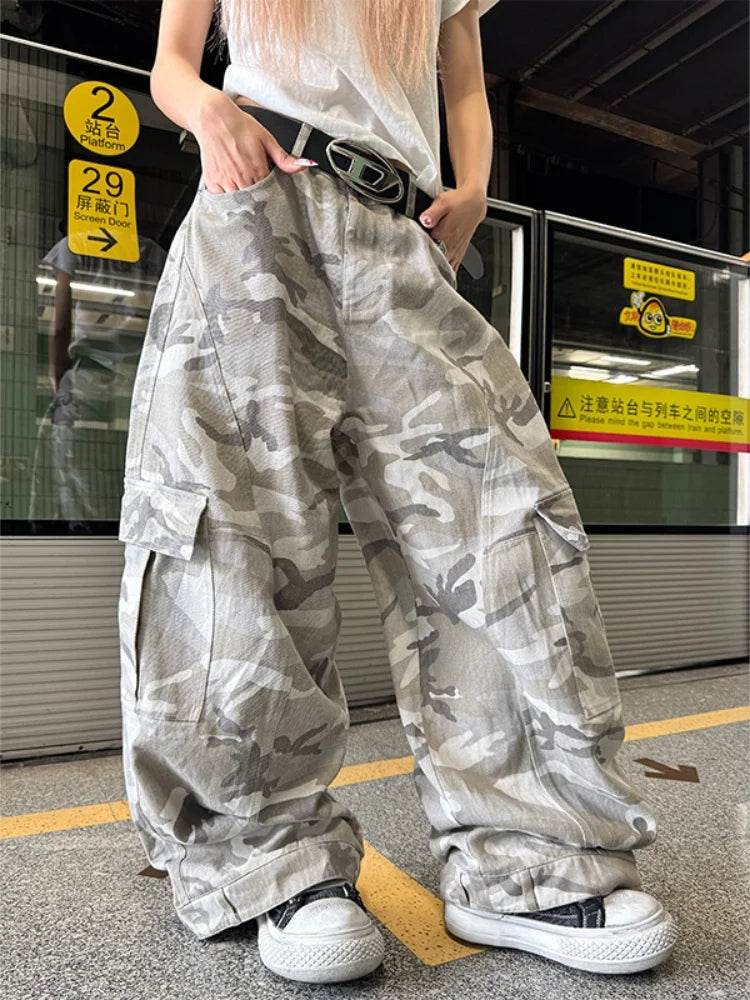 Y2K  Vintage Camouflage Men Pants