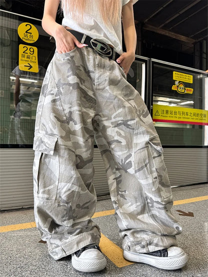 Y2K  Vintage Camouflage Men Pants