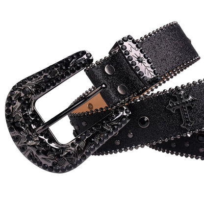 Ceinture en Strasse Noir Drips-Way