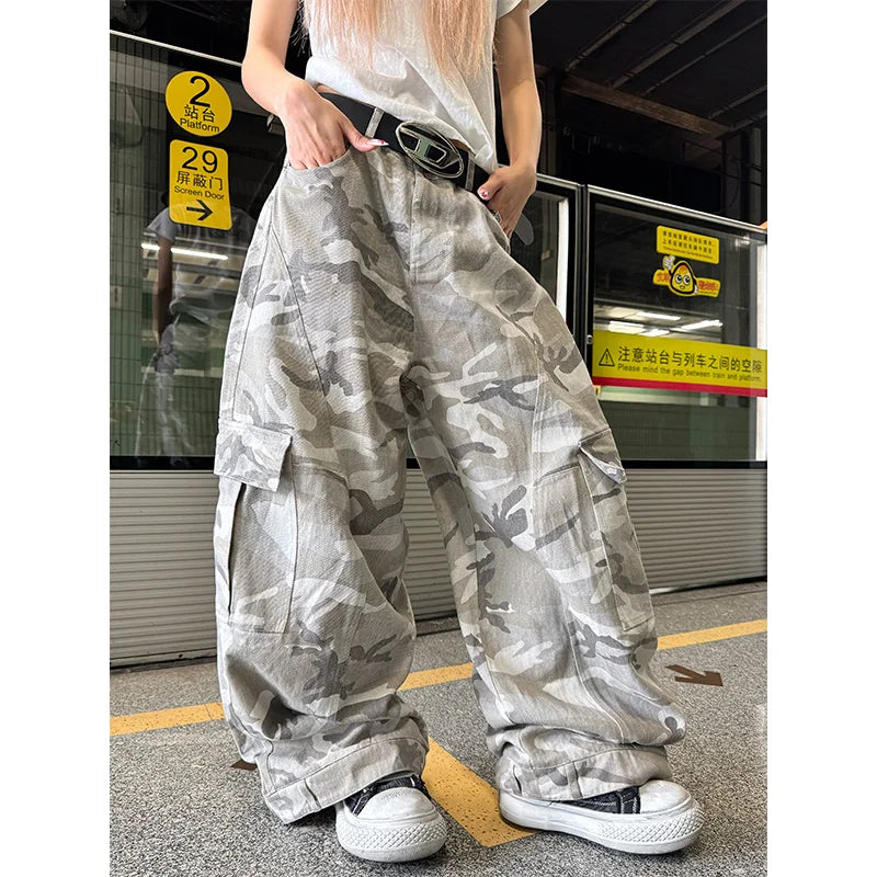 Y2K  Vintage Camouflage Men Pants
