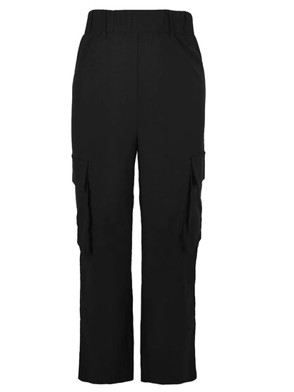Women Y2K Cargo Pants Black Baggy Trousers With Pockets Casual Streetwear Wide Leg Straight Pants Korean Fashion Spring Autumn