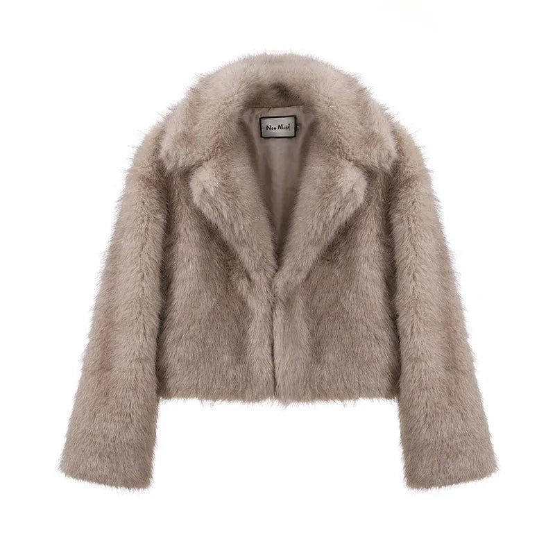 Oversized Faux Fur Coat – Manteau Dégradé Neo Mint Ultra Doux