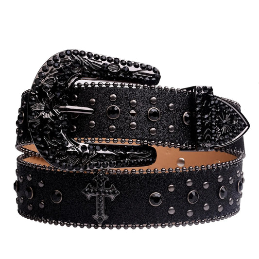 Ceinture en Strasse Noir Drips-Way