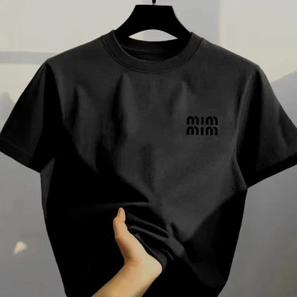 Y2K Italian Tide Tshirts Summer New Unisex Oversized Letter Print Cotton Tees Luxury Streetwear Couple Matching Breathable Tops