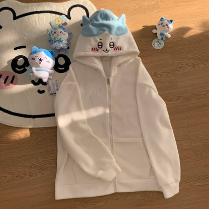 Y2k Cute Kawaii Ears Hoodies Women Casual Streetwear Sweatshirt Harajuku Goth Grunge Oversized Hoodie Tops Women Clothing