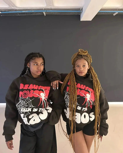 Cartoon Hoodie Y2K Harajuku pour homme et femme, sweat streetwear avec imprimé graphique et capuche, confortable et tendance.