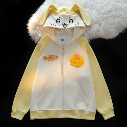 Y2k Cute Kawaii Ears Hoodies Women Casual Streetwear Sweatshirt Harajuku Goth Grunge Oversized Hoodie Tops Women Clothing