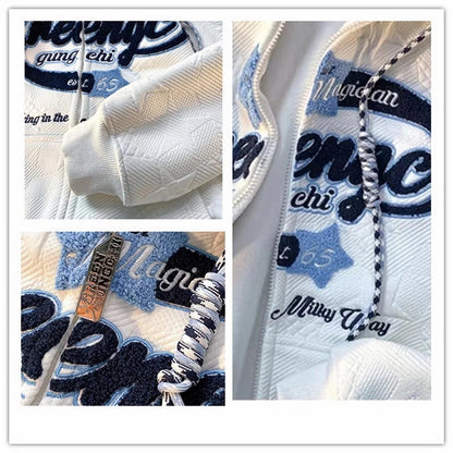 Oversized Hoodies Y2k Men Streetwear Spring Autumn knited jackets Embroidery Women Sweatshirt y2k Hoodies Kakazzy Cardigan