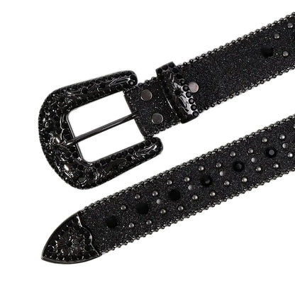 Ceinture en Strasse Noir Drips-Way