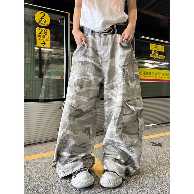 Y2K  Vintage Camouflage Men Pants