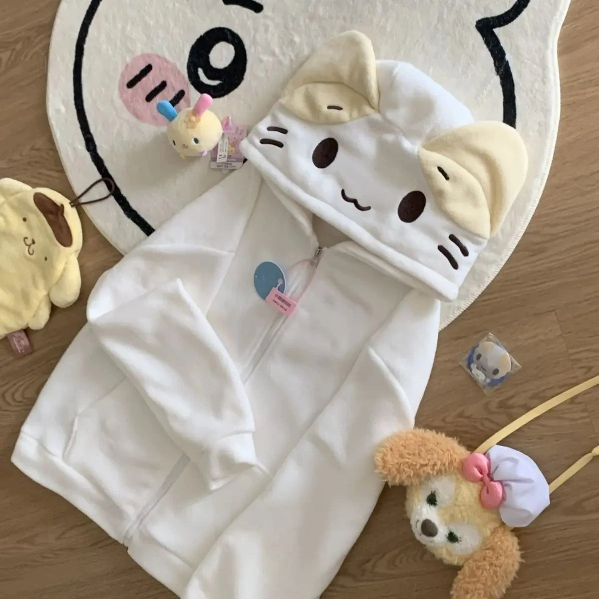 Y2k Cute Kawaii Ears Hoodies Women Casual Streetwear Sweatshirt Harajuku Goth Grunge Oversized Hoodie Tops Women Clothing