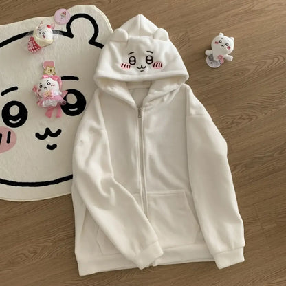 Y2k Cute Kawaii Ears Hoodies Women Casual Streetwear Sweatshirt Harajuku Goth Grunge Oversized Hoodie Tops Women Clothing