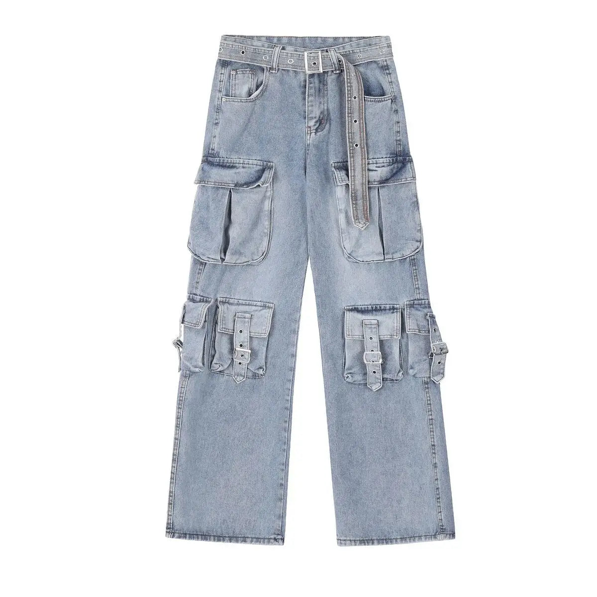 Y2K Black Cargo Pants for Women Straight Leg Jean Edgy Style Pocket Trousers Streetwear 2000s Aesthetic Grunge Pants Pantalones