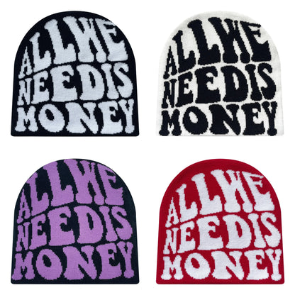 Knitted Beanie tricoté à motif et lettres brodées, chaud et confortable, style streetwear unisexe pour l’hiver et les activités outdoor.