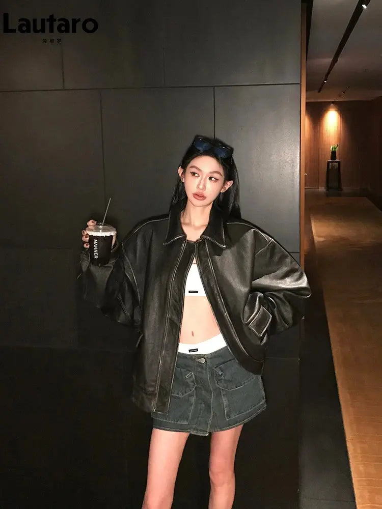 Veste Cuir Vintage Oversize Drips-Way