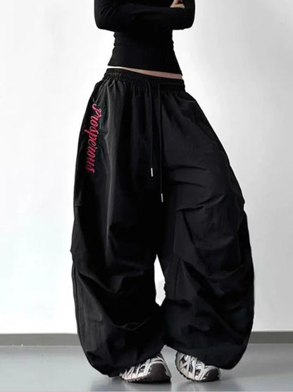 American Y2K Paratrooper Pants Women Hip Hop Oversize Loose High Waist Cargo Pant Harajuku Summer Retro Streetwear Bf Trousers