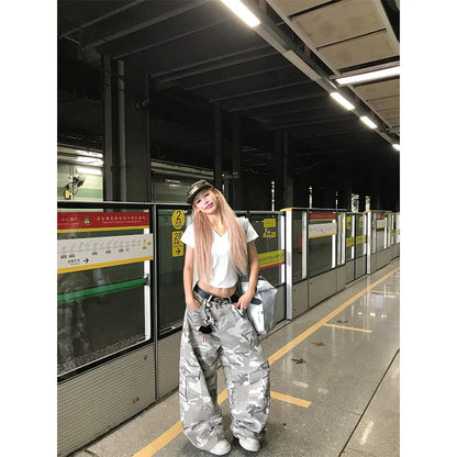 Y2K  Vintage Camouflage Men Pants