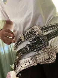 Ceinture à strasses Y2K Drips-Way